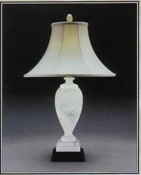 8808WH Clayton White Alabaster Table Lamp