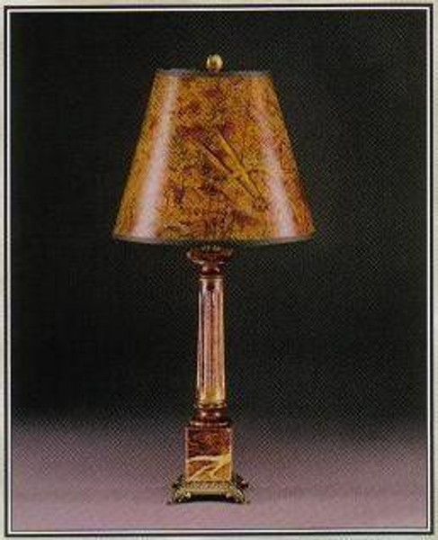 8828C Clayton Caramel Alabaster Fluted Column Table Lamp
