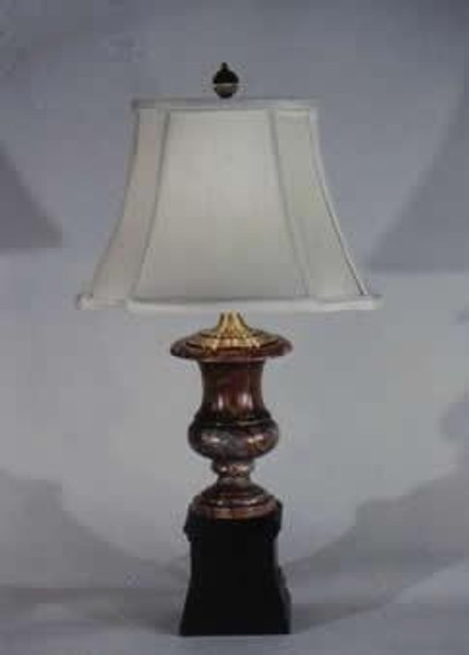 8829C Clayton Caramel Alabaster Urn On Pedestal Table Lamp