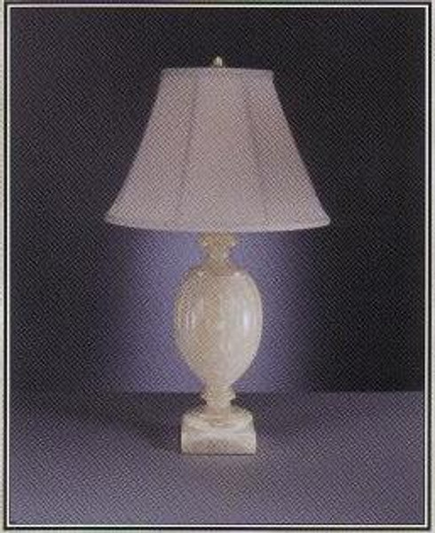 8844ANT/BL Clayton Antique Blush Alabaster Ribbed Urn Table Lamp