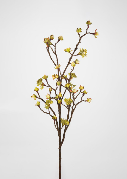 Yellow Cream Artificial Bud And Blossom Branch - 42" SLK-FSB317-YE By Afloral