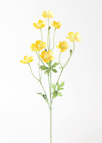 Artificial Buttercup Flowers In Yellow - 25" SLK-FSB022-YE By Afloral