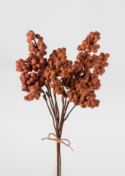 Frosted Orange Faux Berry Bundle 3 Stems - 11.75" (Pack Of 3) CRT-CF3362 By Afloral