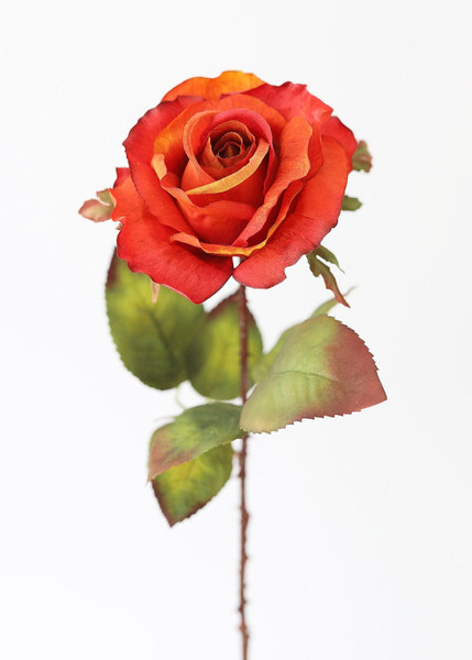 Fake Rose In Burnt Orange - 21" SLK-FSR136-FL By Afloral