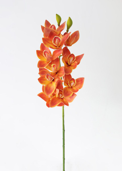 Artificial Cymbidium Orchids In Orange - 30" SLK-FSO131-FL By Afloral