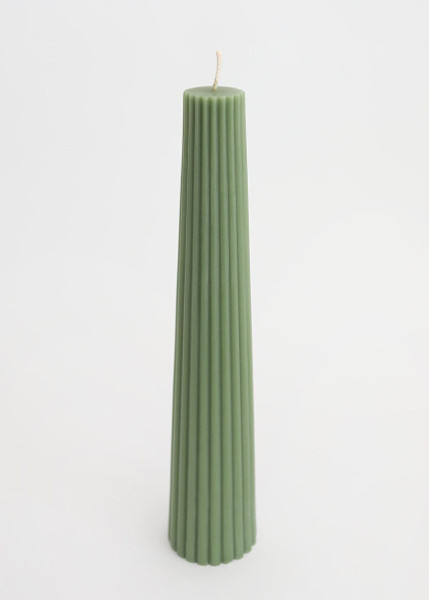 Fluted Pillar Candle In Sage - 13.5" GTH-FP-SAGE By Afloral