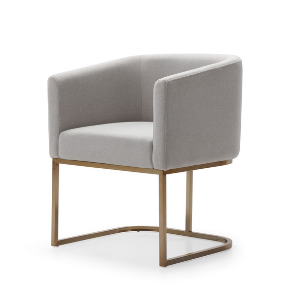 VGVCB8362-LTGRY-DC Modrest Yukon - Modern Light Grey Fabric + Antique Brass Dining Chair By VIG Furniture