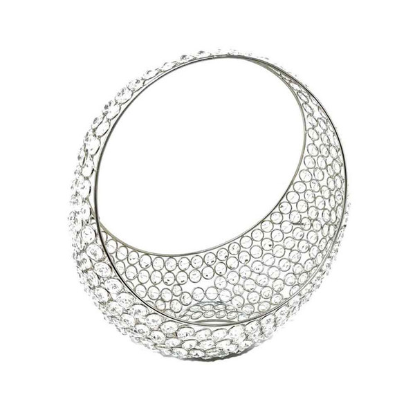 13" Silver And Faux Crystal Bling Ring Basket 480009 By Homeroots
