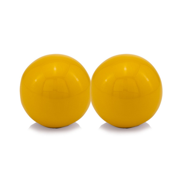 Set Of 2 Yellow Enameled Aluminum Spheres 480018 By Homeroots