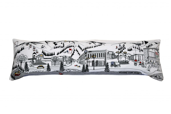 45" White Aspen Daylight Skyline Lumbar Decorative Pillow 482437 By Homeroots