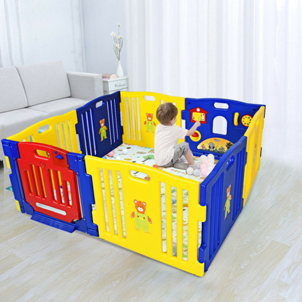 PTEX-BB5307 Reward-Baby Playpen Kids 8 Panel Safety Play Center Yard