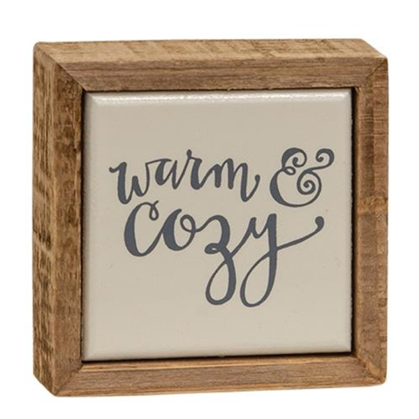 Warm & Cozy Mini Box Sign G112959 By CWI Gifts