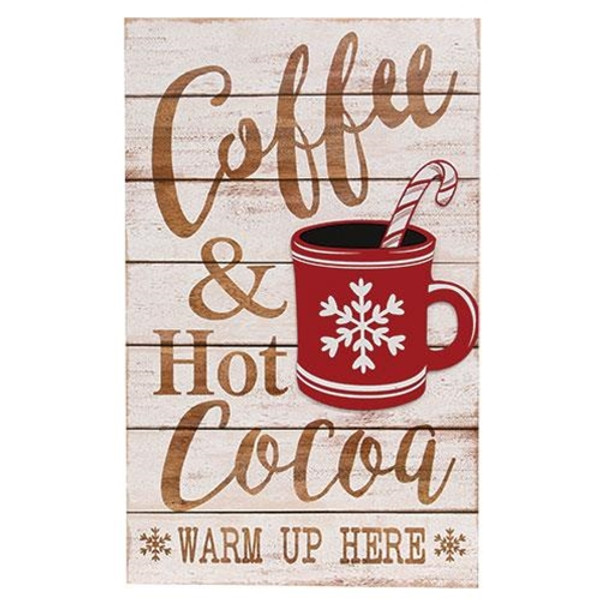 *Coffee & Hot Cocoa Slat Look Sign G2490320 By CWI Gifts