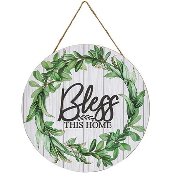 *Bless This Home Slat Look Floral Sign G36225 By CWI Gifts