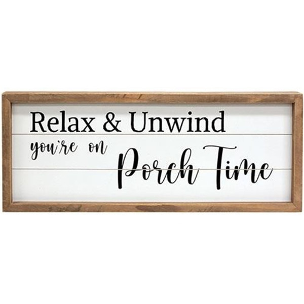 *On Porch Time Framed Shiplap Sign G36296 By CWI Gifts