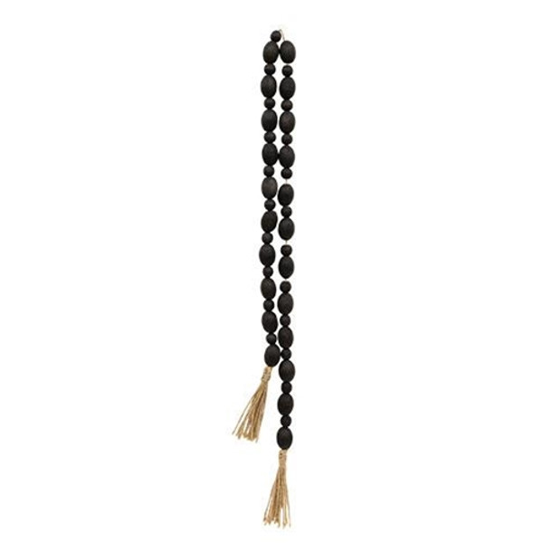 Black Oval Bead Garland W/Tassels G36796 By CWI Gifts
