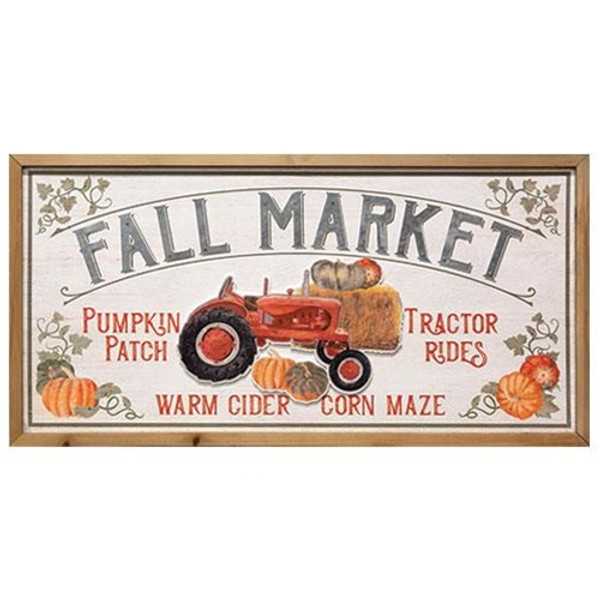 Fall Market Tractor Wood Sign G60429 By CWI Gifts
