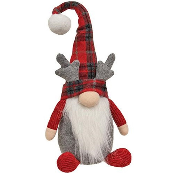 CWI Gifts Winter Plaid Reindeer Gnome GADC4363
