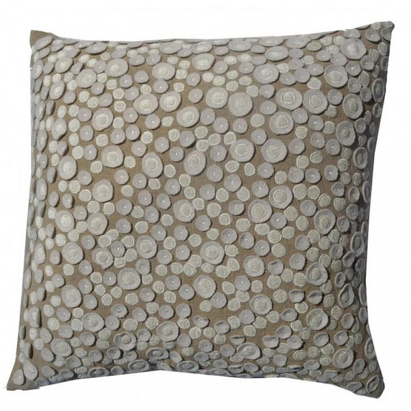 CA800A-IV Stella Natural Background Pillow w/Cut Out Ivory Felt Circle