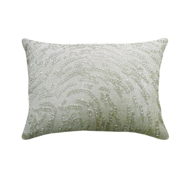 CALERO01C-IV Calero Ivory And Silver Lurex With Hand Beading Pillow