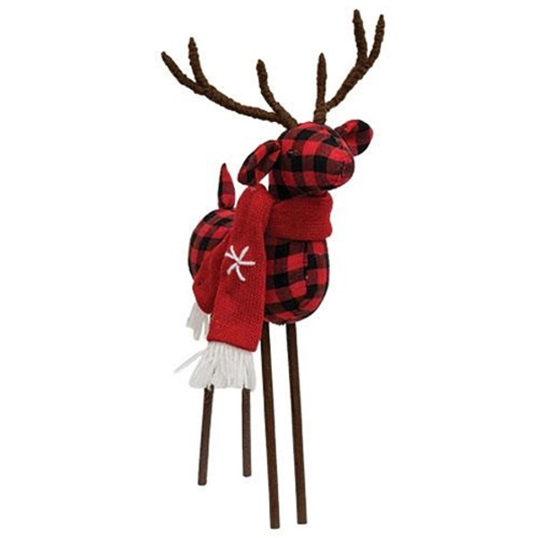 Red/Black Buffalo Check Standing Deer GSYAX2041 By CWI Gifts