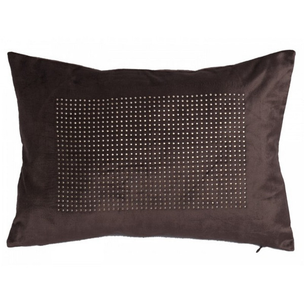 CIRO01C-CH Ciro Charcoal Velvet Pillow With Metal Studs In The Center