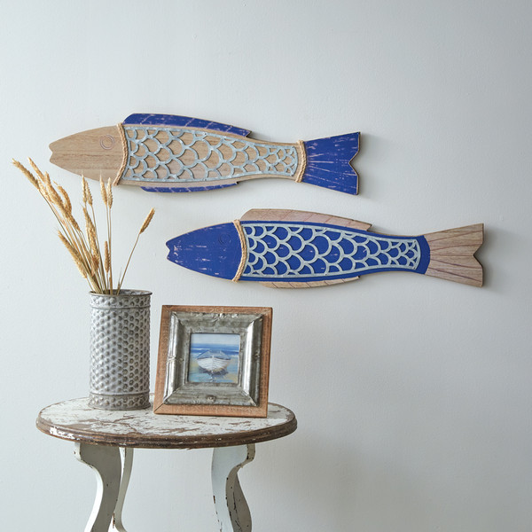 Set of Two Fish Wood Wall Decor 440320 By CTW Home