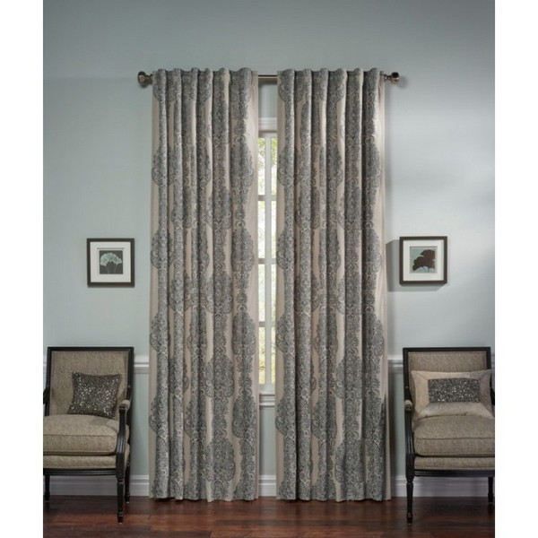 CORSANAPN-GY Cloud9d Corsana Natural Linen Panel With Grey Embroidery