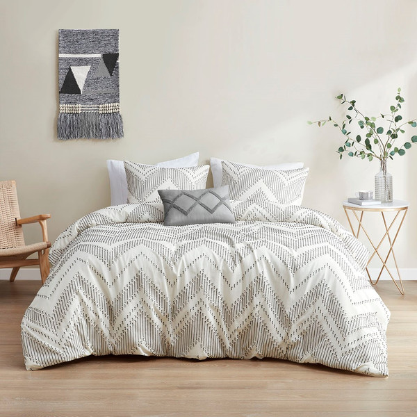 Bayside 4 Piece Cotton Clip Jacquard Comforter Set - Full/Queen By Urban Habitat UH10-2430