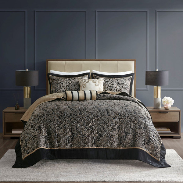 Aubrey 5 Piece Reversible Jacquard Bedspread Set - King By Madison Park MP13-7961