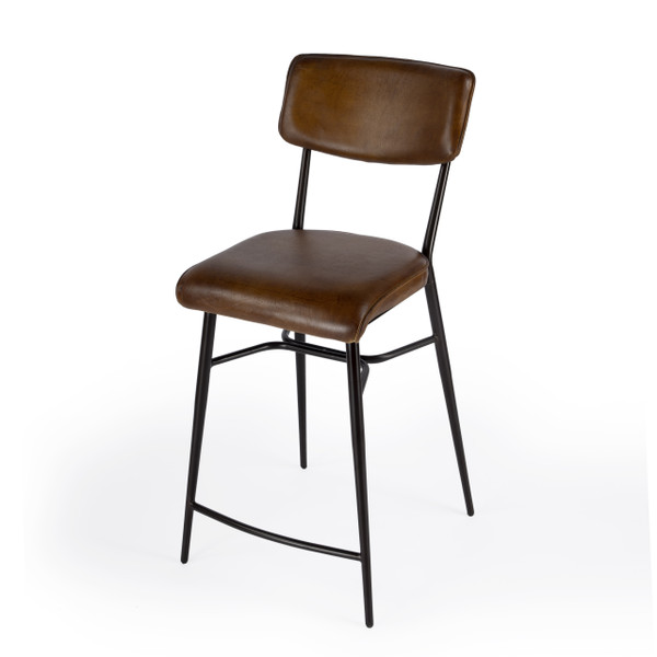 Butler Odessa Square Leather 26.5" Counter Stool, Brown 5613344