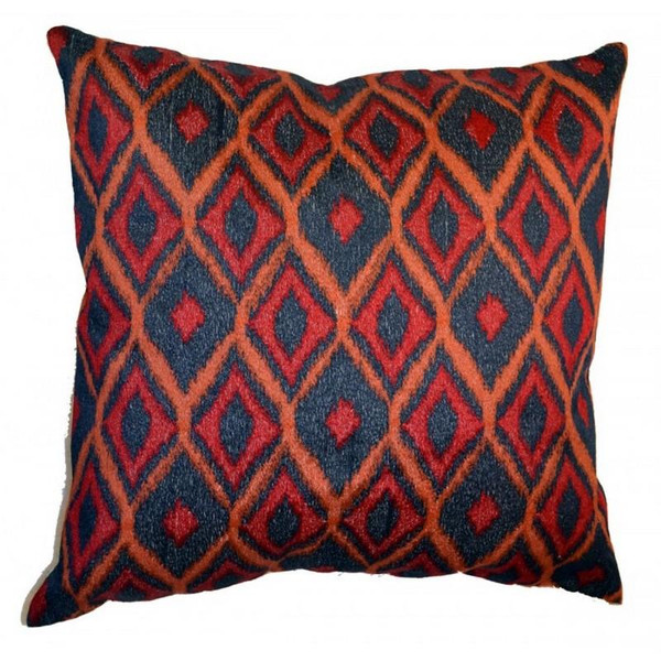 MENDOZA03A-RD Cloud9d Mendoza Poly Thread Embroidered Pillow