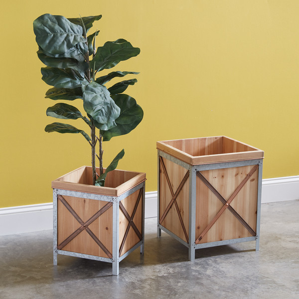 Set Of 2 Wood Planter Boxes 770612 By CTW Home