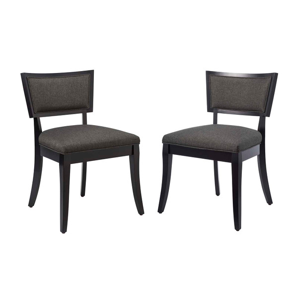 Modway Pristine Upholstered Fabric Dining Chairs - Set Of 2 - Gray EEI-4557-GRY