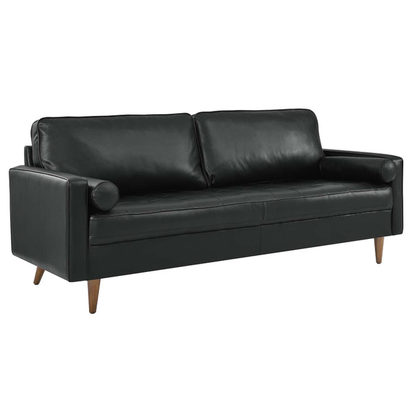 Modway Valour 81" Leather Sofa - Black EEI-4634-BLK