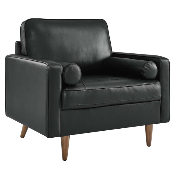 Modway Valour Leather Armchair - Black EEI-5869-BLK