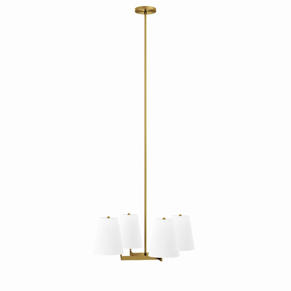 Modway Mercer 4-Light Pendant Light - White Satin Brass EEI-5640-WHI-SBR