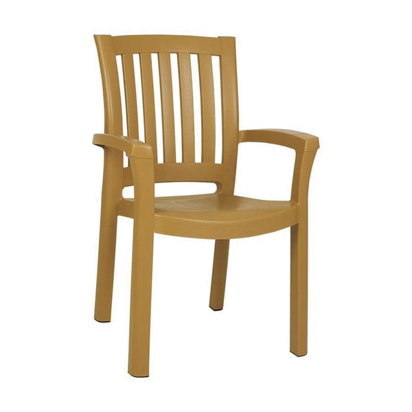 Sunshine Resin Dining Arm Chair Teak Brown (Set Of 4) ISP015-TEA