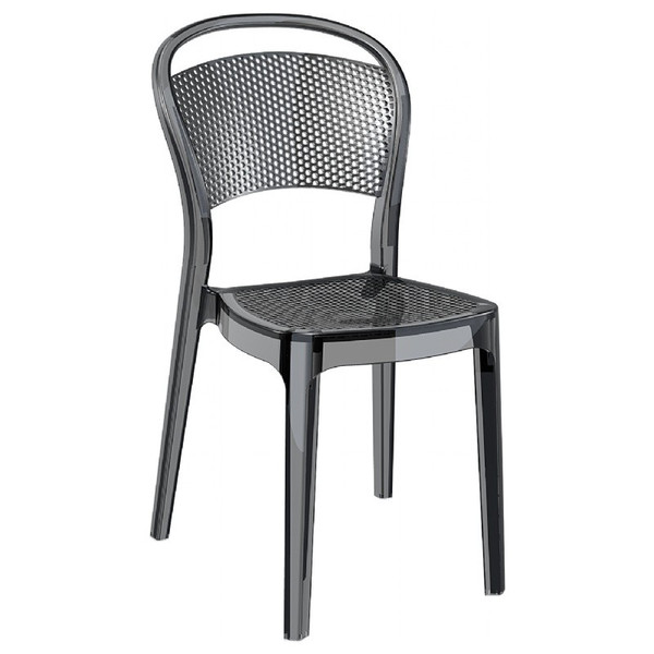 Bee Polycarbonate Dining Chair Transparent Black-Set of 2 ISP021-TBLA
