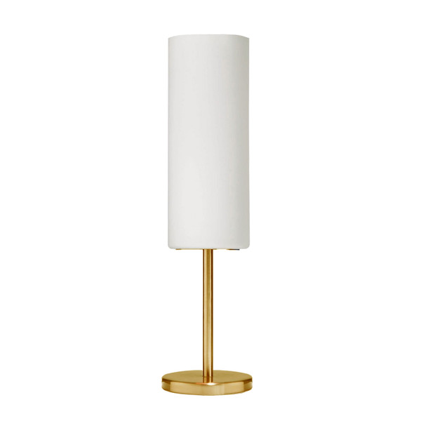 1 Light Incandescent Table Lamp, Aged Brass With White Glass 83205-AGB-WH By Dainolite