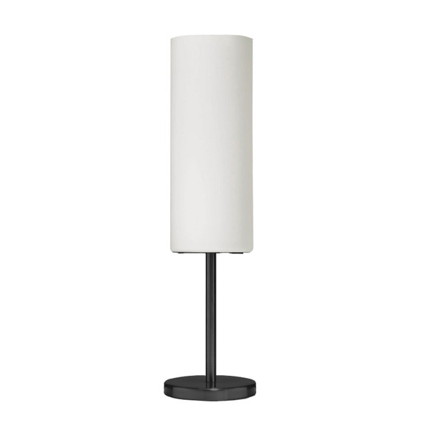1 Light Incandescent Table Lamp, Metal Black With White Glass 83205-MB-WH By Dainolite