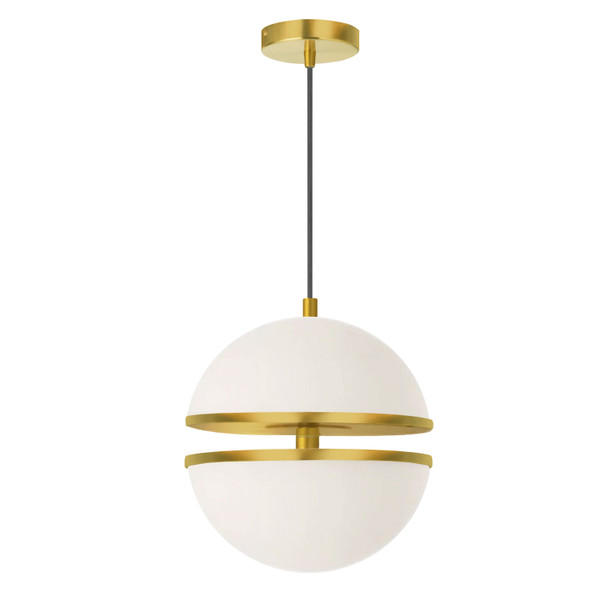30 Wattage Pendant, Aged Brass With White Glass AMC-1330LEDP-AGB By Dainolite