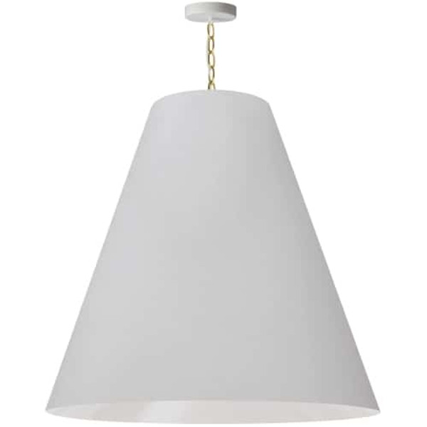 1 Light Anaya X-Large Pendant, Aged Brass With White Shade ANA-XL-AGB-790 By Dainolite