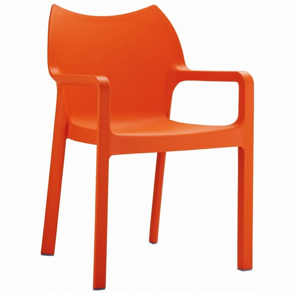 Diva Resin Outdoor Dining Arm Chair Orange (Set Of 2) ISP028-ORA