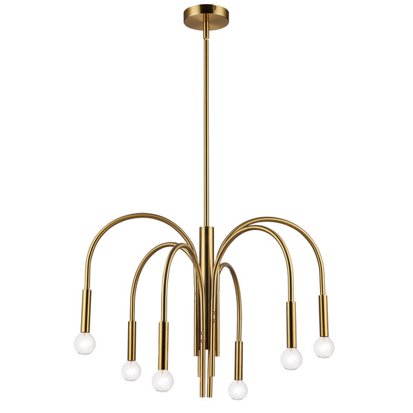 6 Light Incan Chandelier, Aged Brass CLY-246C-AGB By Dainolite