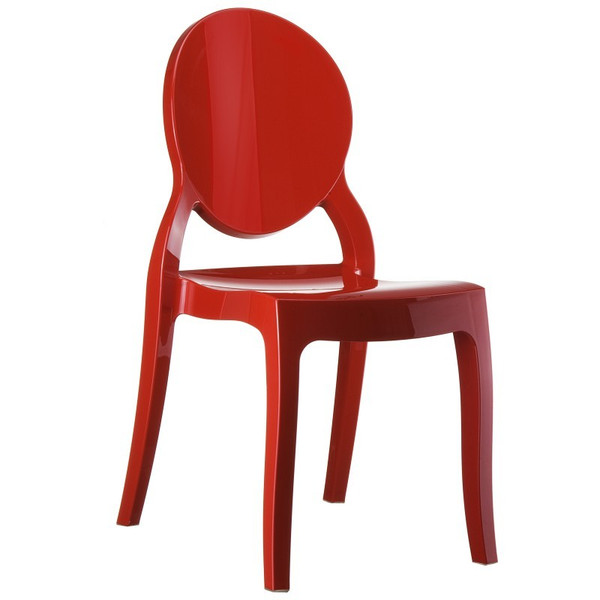 Elizabeth Polycarbonate Dining Chair Glossy Red (Set Of 2) ISP034-GRED