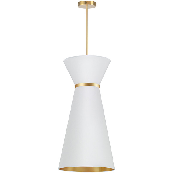 1 Light Incandescent Pendant, Aged Brass With Fabric Shade CTN-141P-AGB-692 By Dainolite