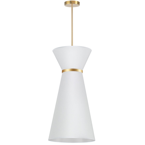 1 Light Incandescent Pendant, Aged Brass With Fabric Shade CTN-141P-AGB-790 By Dainolite