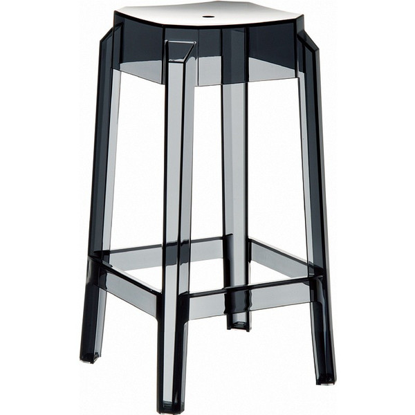 Fox Polycarbonate Counter Stool Transparent Black-Set of 2 ISP036-TBLA