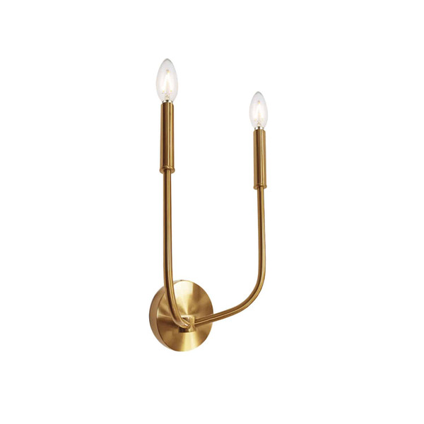 2 Light Incandescent Wall Sconce, Aged Brass ELN-152W-AGB By Dainolite